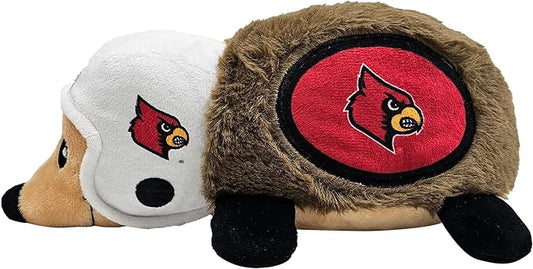 NCAA Louisville Cardinals Plush Hedgehog Toy for Dogs & Cats, Cool Soft Pet Toy for Fun and Interactive Play, Dog Chew Toy with Squeaker, Licensed Hot Pet Toy