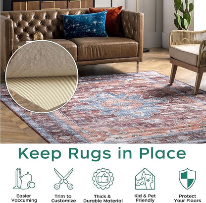 BAGAIL BASICS Non Slip Rug Pad Gripper 9 x 12 Feet Extra Thick Carpet Pads for Area Rugs and Hardwood Floors, Keep Your Rugs Safe and in Place