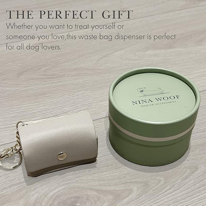 Nina Woof Leather Poop Bag Holder- Versatile Vegan Leather Waste Bag Holder for Dog Poop, Accessories, & Leash, Reusable Pet Waste, Trash, Pet Diaper & Poop Bags Small Pouch Holder (Lilac)