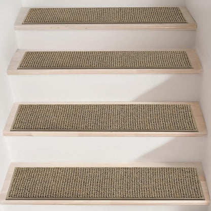 BEQHAUSE Stair Treads for Wooden Steps 28inX9in, Carpet Stair Treads Non Slip Indoor, Machine Washable Stair Runners for Kids Elders and Pets, Carpet for Stair Rugs Mat, TPE Backing, 15pcs, Taupe