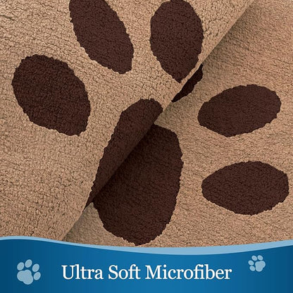 Buganda Dog Door Mat for Muddy Paws, Absorbent Dirt Trapper Washable Indoor Doormats, Non Slip Low-Profile Mud Mat for Dogs, Front Entrance Doormat for Inside Floor (30x20 Inches, Beige)