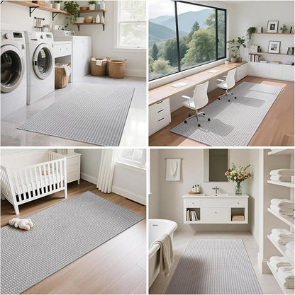 2x6 ft Boho Kitchen Runner Rugs Mat Woven Runners for Hallways Washable Non Slip, Soft Long Entryway Laundry Hall Floor Runner Carpet for Indoor Backdoor Bedroom Kitchen Living Room, Gray
