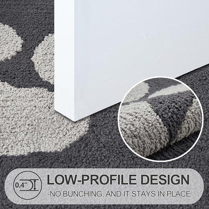 FONEYI Indoor Door Mat, 36"x59" Dog Mats for Muddy Paws, Rubber Backing Non Slip Super Absorbent Washable Entryway Rug, Low-Profile Front Back Door Mats, Inside Floor Doormats for Entryway, Dark Grey