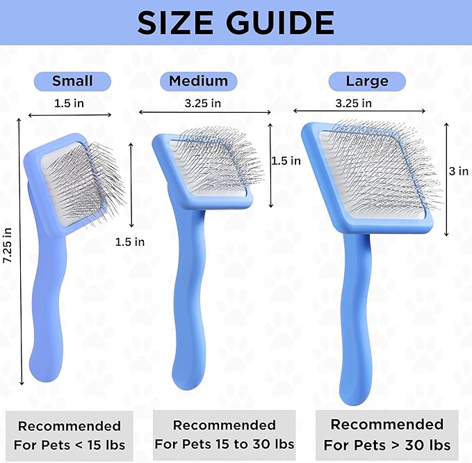 Slicker Brush for Dogs, Dog Grooming Supplies - Best Doodle & Poodle Brush for Haired Dogs - Goldendoodle Pin Detangler for Dematting (Large Curved)