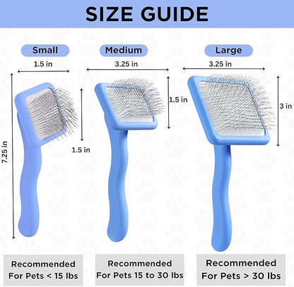 Slicker Brush for Dogs, Dog Grooming Supplies - Best Doodle & Poodle Brush for Haired Dogs - Goldendoodle Pin Detangler for Dematting (Large Curved)