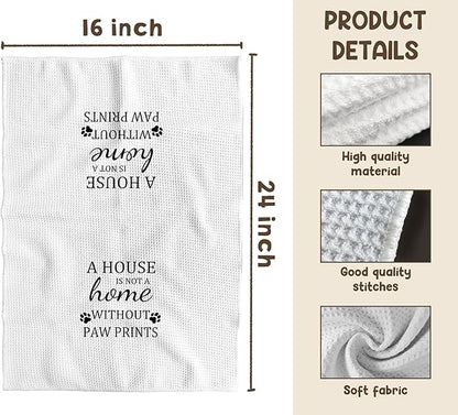 TNUW Dog Themed Gifts Kitchen Towels 16'24', Dogs Mom Gifts for Women, Dog Decorations for The Home, House Warming Gift New Home, Paw Prints Kitchen Tea Hand Towels