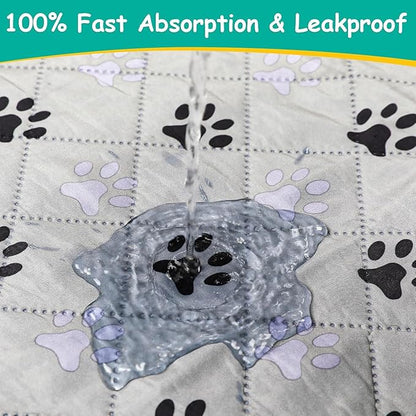 FUWERY Washable Pee Pads for Dogs ,30"X34", Thick Heavy Absorbency Reusable, Prevent Leakage, Non-Slip Pee Pads for Puppy Playpen,Potty Training, Grey, 2 Packs