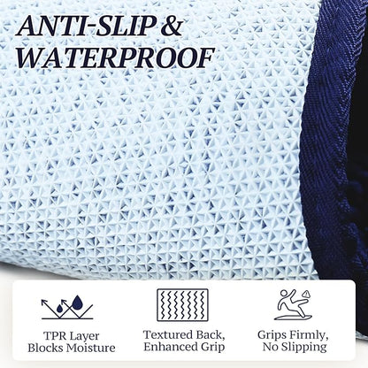VIVAGLORY Dog Door Mat Absorpmax Dog Rug for Muddy Paw, Mat for Muddy Paw Door Indoor Floor Entryway, Waterproof Washable & Water Absorbent Dirt Trapper, 35" × 25", Navy Blue