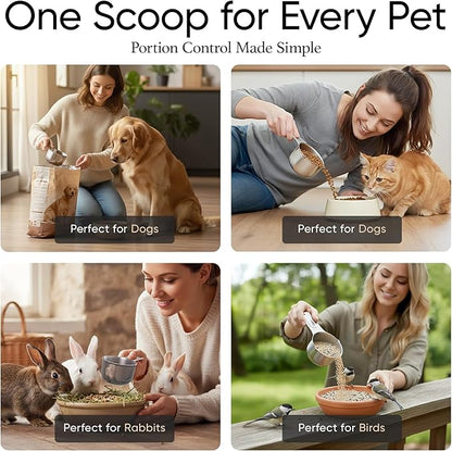 Color Up ⅓ Cup Pet Food Scoop – Stainless Steel Dog Food Scoop Cup – Rust-Resistant, Durable Measuring Scoop for Dogs, Cats, Birds & Rabbits – Ideal for Dry Food & Treats