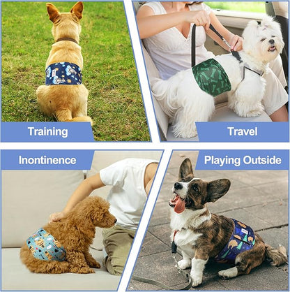 5 Pack Dog Diapers Male, Premium Belly Bands for Male Dogs, High Absorbing Male Dog Pee Wraps for Doggie in Incontinence or Excitable Urination and Training L