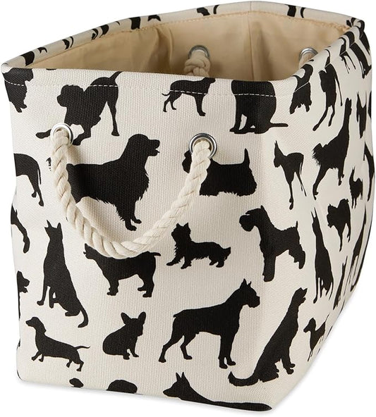 Bone Dry Pet Storage Collection Collapsible Bin, Medium Rectangle, 16x10x12, Dog Show Print