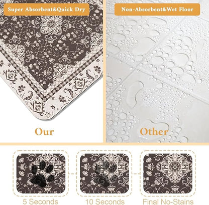 Dog Food Mat for Floors Waterproof Quick Dry Pet Placemat Cat Feeding Bowls Mats for Food and Water, Eco-Friendly Dog Accessories Diatomite Pets Supplies 12" X 20"
