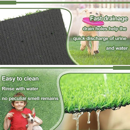 Artificial Grass for Dogs Pee Tray Fake Grass Mat for Professional Puppy Potty Trainer Replacement Dog Grass Pad for Indoor and Outdoor (25.5x19.5 Inch(Pack of 2))