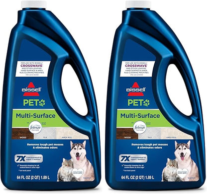 Bissell Multi-Surface Pet Formula with Febreze Freshness,22951,64 Fl Oz,Use on Sealed Hard Floors,and Area Rugs,Removes Tough Messes,Febreze Freshness,(Pack of 2)