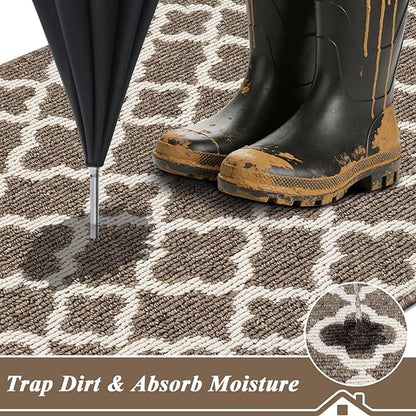 U'Artlines Indoor Door Mat 2×3 ft, Non-Slip Washable Doormats, Dirt Resistant Absorbent Low Profile Floor Mats and Rugs for Front Back Door, Entryway