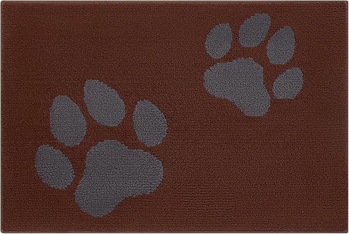 FONEYI Indoor Door Mat, 32"x40" Dog Mats for Muddy Paws, Rubber Backing Non Slip Super Absorbent Washable Entryway Rug, Low-Profile Front Back Door Mats, Inside Floor Doormats for Entryway, Brown