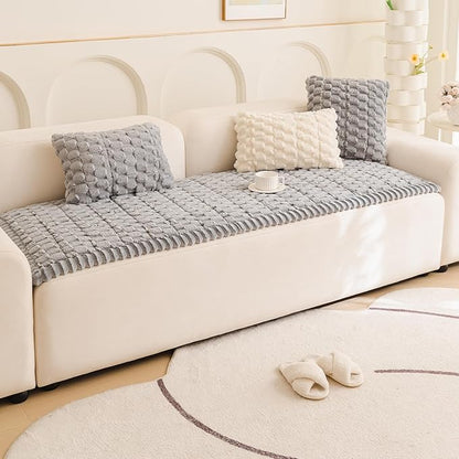 Couch Cover for Dogs Fuzzy Sofa Covers for Pet, Geometric Jacquard Coral Pet-Friendly Washable Non-Slip Sofas Slipcover Cushion Protector Pets Mat Dog Bed Mats