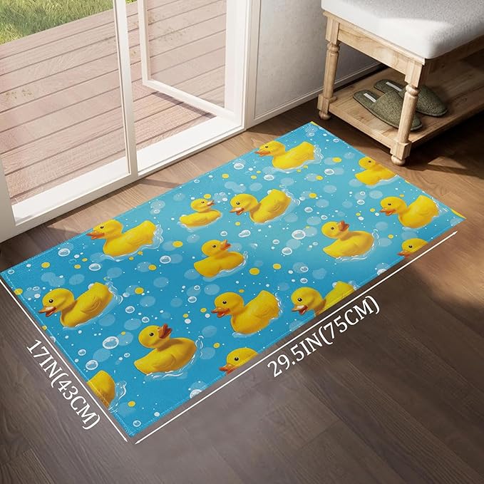 Rubber Duck Skull Indoor Door Mat,Fun and Playful Floor Doormat,17x29.5in,Non Woven Non Slip Rubber Backing Cute Cartoon Rug for Porch Insider,Bedroom,Kitchen,Doormats Gifts,Rv Camper Decor