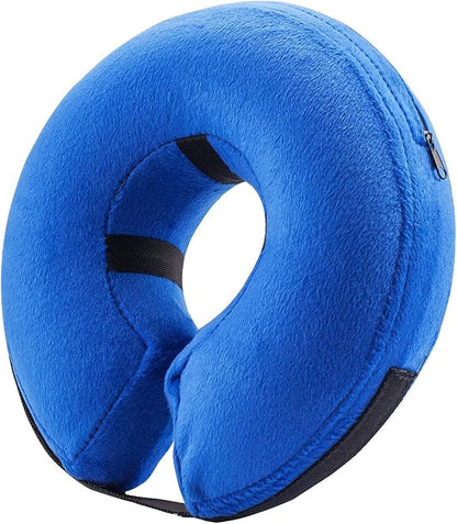 BENCMATE Inflatable Dog Cone Collar Alternative, Soft Dog Cone for Small Medium Large Dogs and Cats, Neck Recovery ECollar Donut Collar After Surgery (Small, Blue)