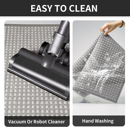Kitchen Mat Kitchen Rugs Sets of 2 PCS Non Slip Washable, Super Absorbent Soft Braided Kitchen Mats for Floor, Rubber Backing Comfort Standing Kitchen Sink Mat Runner Rug, Gray 17"x28"+17"x47"