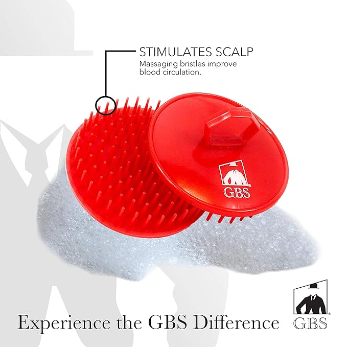 G.B.S Red Scalp Massager Shampoo Brush for Deep Cleaning Men's Hand Brush Plastic Growth Beard Brush Pet Grooming Round Palm Brush