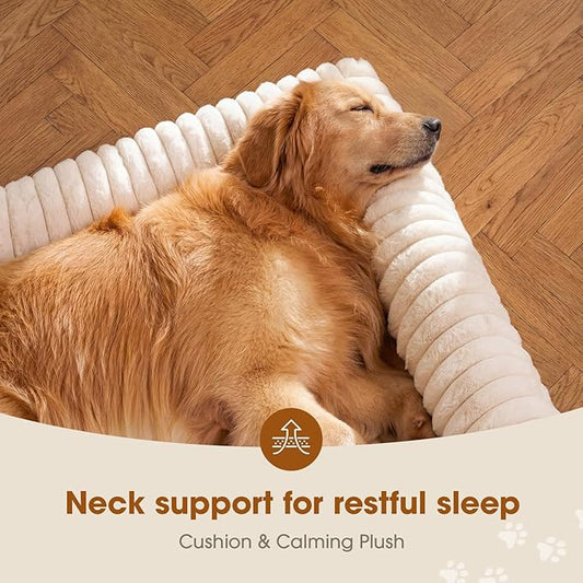 Elevated Dog Bed with Removable Bolster Cushion Mat, Raised Pet Cot for Extra Large Sized Dogs with Breathable & Washable Mesh, Indoor & Outdoor Pet Hammock with Skid-Resistant Feet.