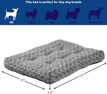 MidWest Homes for Pets XXS QuietTime Deluxe Gray Ombré Swirl Plush Pet Bed, Machine Washable, Non-Skid Bottom, Soft Crate Mat for 18-inch Crates