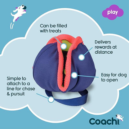 Coachi Chase & Treat - A Fun Enrichment Dog Toy, Fill with Treats for Interactive Play. Good for Motivating, Distance Reward Training & Encouraging Retrieval. Ideal for Agility & Suitable for Puppies