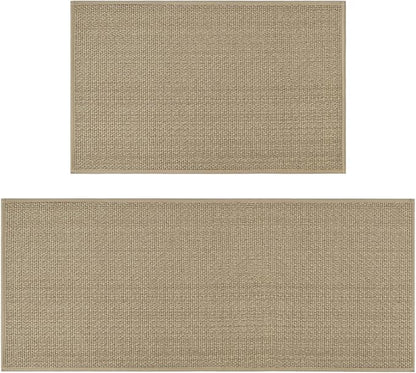 Artoid Mode Washable Non Slip Kitchen Rugs and Mats Set of 2, Rubber Backing Absorbent Kitchen Mats for Floor Front of Sink - 20x32 and 20x48 Inch