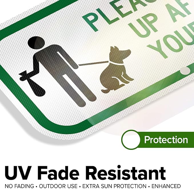 Please Clean Up After Your Pet Sign, 6x12 Inches, 3M EGP Reflective .040 Aluminum, Fade Resistant, Made in USA by My Sign Center