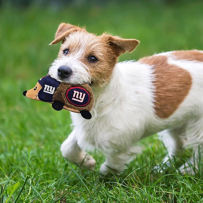 NFL New York Giants Plush Hedgehog Toy for Dogs & Cats, Cool Soft Pet Toy for Fun and Interactive Play, Dog Chew Toy with Squeaker, Licensed Hot Pet Toy