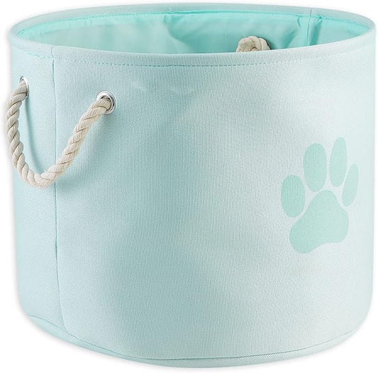 Bone Dry Pet Storage Collection Collapsible Bin, Medium Round, Aqua