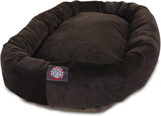 Majestic Pet Villa 40 Inch Shredded Memory Foam Dog Bed for Large Sized Dog 40x29x9 Inch–Orthopedic Pet Bed with Removable Washable Cover-Washable Large Puppy Mat with Head Support-Storm