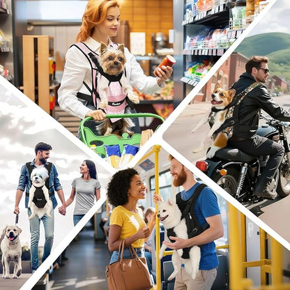 Pawaboo Pet Dog Front Carrier Backpacks, Legs Out Pet Carrier Backpack for Dogs, Adjustable Dog Chest Carriers Purse for Small Medium Dogs Hands Free for Travel Hiking Cycling Camping, XL, Black