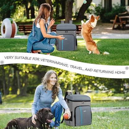ANILD Dog Travel Bag Backpack, Flight-Ready TSA-Approved Dog Travel Bag with 2 Leak-Proof Food Canisters, 5 Foldable Silicone Bowls, Multi-Compartment Organizer for Hiking, Camping, Dog Mom Essentials