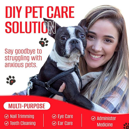 Dog Grooming Hammock for Dogs–Pet Restraint for Nail Trimming with Pet Nail Clipper–Dog Sling for Grooming, Pet Hammock for Nail Cutting & Grooming Harness (Legs Spacing: 16.14-27.14”/Max W:120lb)