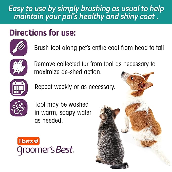 Hartz Groomer's Best Small Slicker Brush for Cats and Small Dogs,Black/Violet,(Pack of 2)