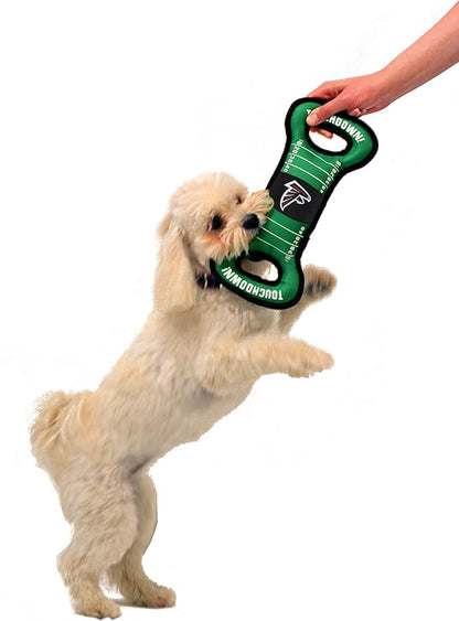 NFL Football Field DOG TOY with Squeaker. - ATLANTA FALCONS - For Tug, Toss, and Fetch. - Tough & Durable PET TOY