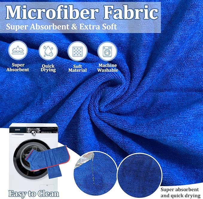 Dog Drying Coat - Fast Drying Bathrobe Towel,Super Absorbent Bath Robe,Microfibre Quick Drying Warm Keeping Dog Robes with Adjustable Collar and Waist(Blue, XX-Large)