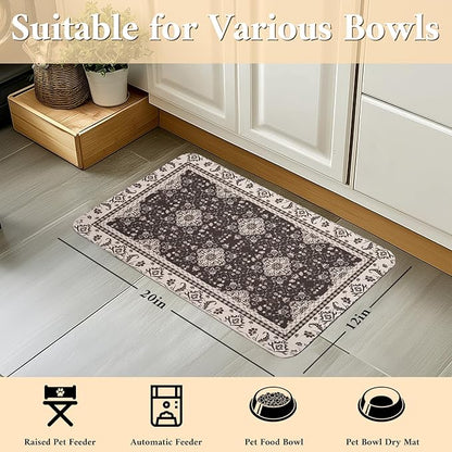Dog Food Mat for Floors Waterproof Quick Dry Pet Placemat Cat Feeding Bowls Mats for Food and Water, Eco-Friendly Dog Accessories Diatomite Pets Supplies 12" X 20"