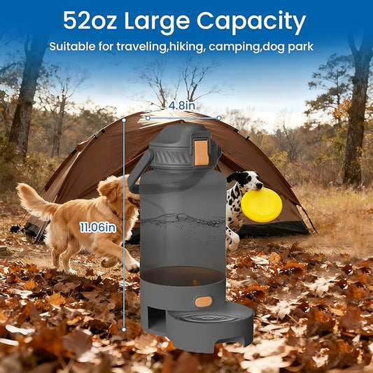 52oz Portable Dog Water Bottle, Dog Travel Water Bottle for Camping Hiking Outdoor Walking (Gray)