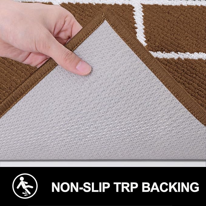 Finchitty Indoor Door Mat, Dirt Resistant and Absorbent, Low-Profile, Non-Slip, Washable Inside Floor Mats for Front Door, Back, and Entrance, 36" x 24", Coffee
