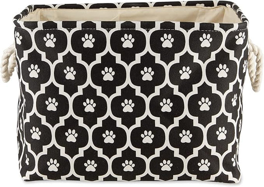 Bone Dry 6192 Pet Storage Collection Lattice Paw Print, Medium Rectangle, Black