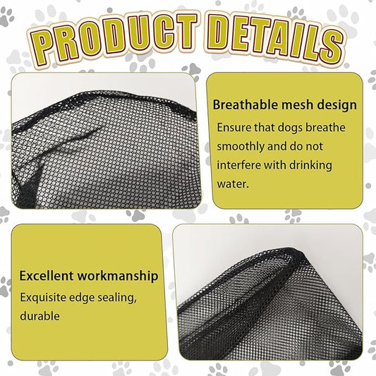 Foxtail Mask Dogs Head Protector, Foxtails Protection for Dogs Adjustable Elastic, Dog Soft Net Mask for Outdoor Hiking Camping, Breathable Mesh Muzzles for Dog, Black, S