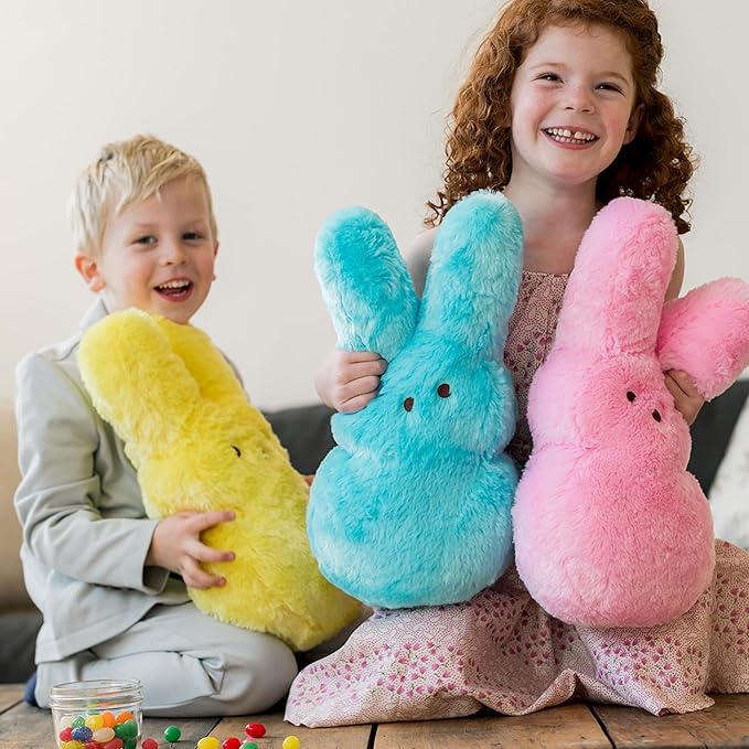 Animal Adventure | 15" Pink Shaggy Bunny Peeps Plush | Easter Basket Stuffed Animals for Kids | Marshmallow Candy | Huggable Ultra Soft Plushie Stuffers Buddy Toy | Collectable Gifts | Aged 3+