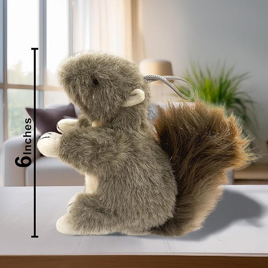 Squirrel Dog Toy w/ Squeaker | Plush Squirrels Dogs Toys | Stuffed Squeaky Squirrel Toy for Pets | Realistic Animal Dogs Toys | Squeaky Squirrels | Small/Medium Breed | Multicolor | 6"