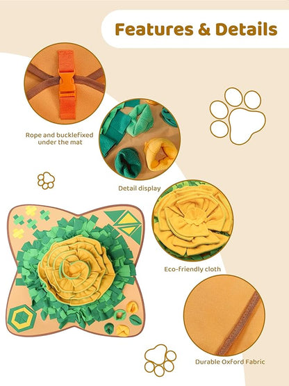 Snuffle Mat for Dogs Large Breed - Interactive Dog Toys for Boredom - Sniff mat - Mental Stimulation - Enrichment Toys- Slow Feed- Washable & Foldable (C)
