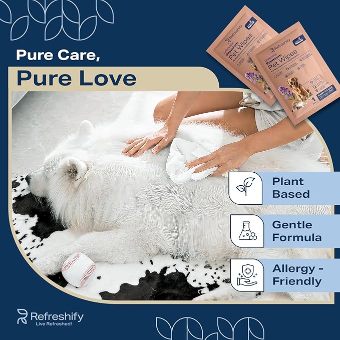 Dog Wipes for Paws and Butt - Plant Based Lavender Scented (Pack of 400) - Pet Wipes for Dogs and Cats - Deodorizing Non Toxic Dog Wipes, +12 Additional Travel Wipes
