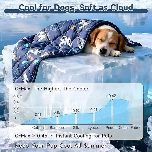 Premium Cooling Mat for Large Dogs - Washable Dog Cooling Throw Blanket，Durable Pet Mat for Cat, Soft Summer Blanket for Hot Weather, 28''x22''