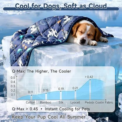Premium Cooling Mat for Large Dogs - Washable Dog Cooling Throw Blanket，Durable Self Cooling Pet Mat for Cat, Soft Summer Blanket for Hot Weather, 28''x40''